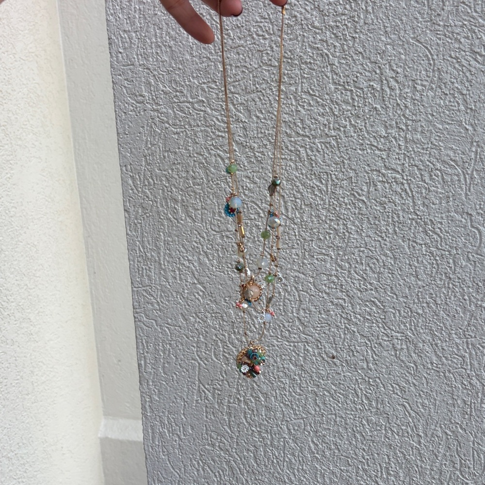 Betsey Johnson Fun and Vibrant layered Beaded Necklace - Picture 4 of 6